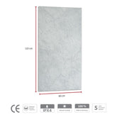 1200 Watt Carrara Natursteinheizung im Format 110 × 60 cm