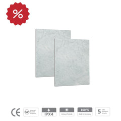 2er Set 400 Watt Carrara Natursteinheizung